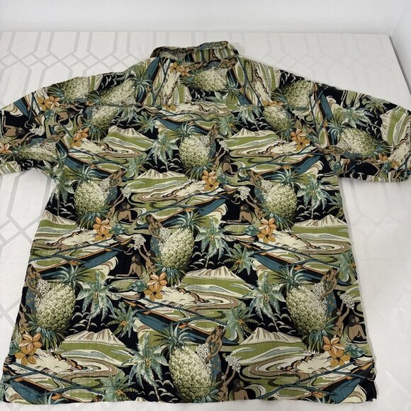 Tommy Bahama Linen Silk Blend Hawaiian Shirt Men's Palm Short Sleeves Sz L - Picture 9 of 11
